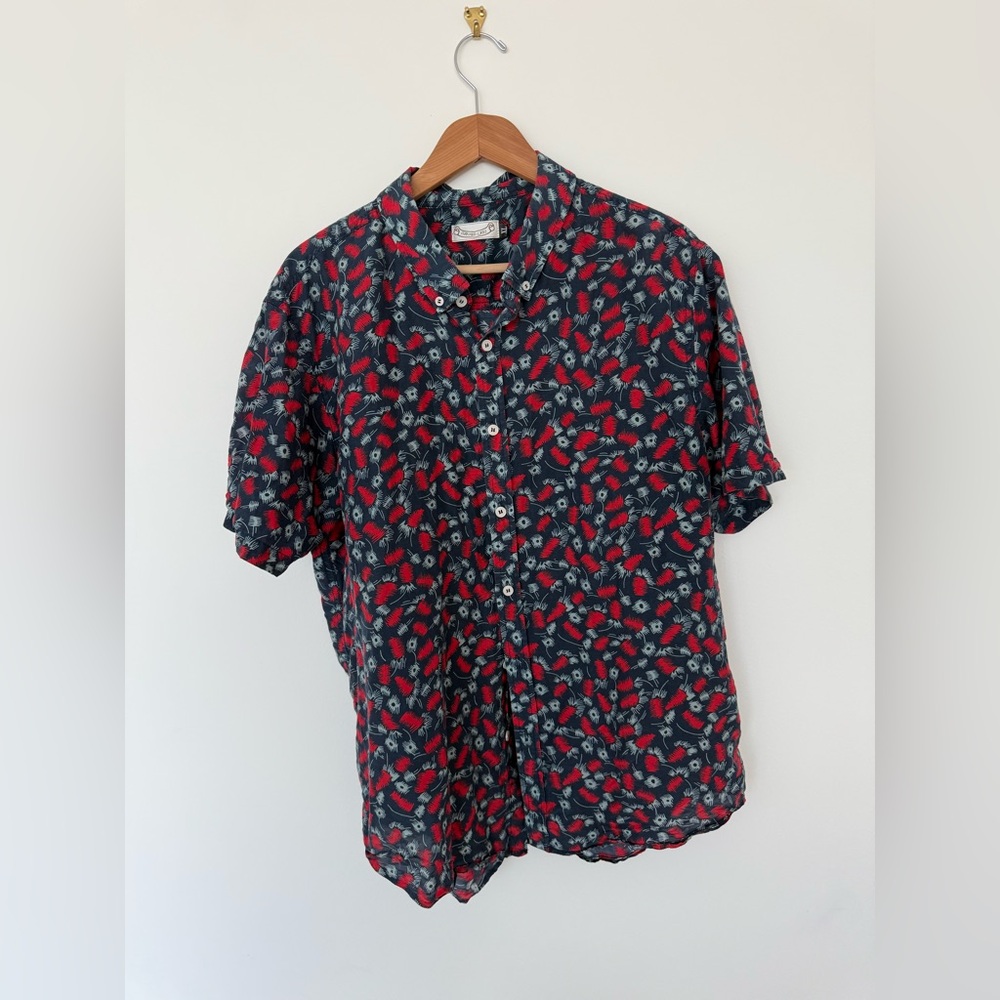 Oxford Lads Button Down Short Sleeve Pattern Shirt